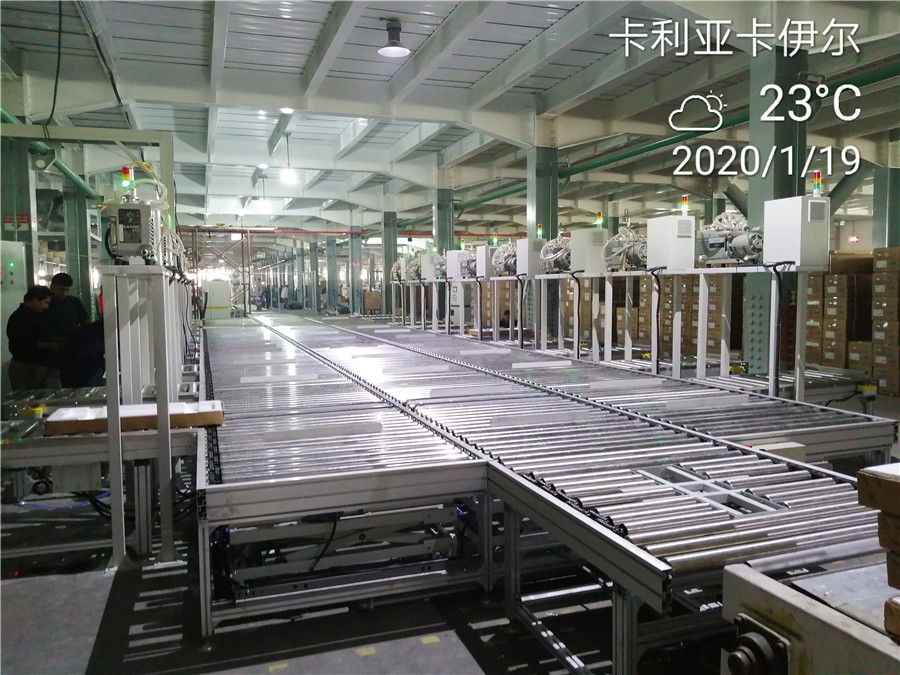 冰箱氦檢不銹鋼動力滾筒線1